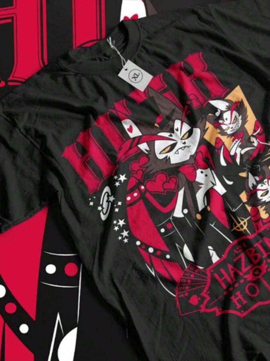 Husk Hotel Shirt Hotel Fan Shirt Hotel Movie Shirt - 黑色 - 查看 1
