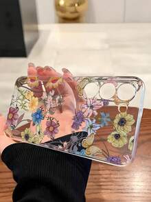 花朵图案创意彩色花卉手机壳，柔软保护套，兼容华为荣耀、Galaxy A04e/12/A13/A14/A34/A50/A52/A53/A54/S21/S22/S23/S24/S25/S25Ultra/S25FE/S26/S26 PLUS/S26 ULTRA/S26 EDGE、6A/7A/8A、12T/13T/15T/15T Pro等机型，国际版，非国内版。 - 無色 - 查看 3