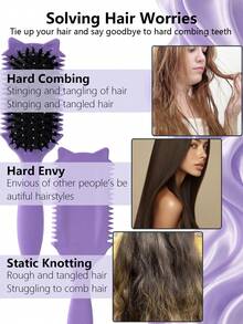 2026新款猪鬃毛造型梳，卷发定型梳，女士卷发造型梳，梳理和定型梳，美发工具，美发产品和配件，理发沙龙美容旅行必备 - 彩色 - 查看 5