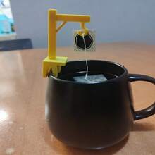 1个茶包固定器（十字形），适用于轻松将茶包挂在杯子上（3-5毫米厚），使茶包均匀受热。实用小工具 - 黃色 - 查看 6
