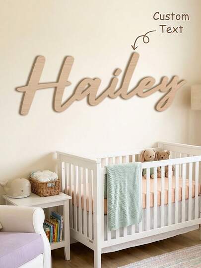 1Pc Customized Wooden Name Sign For Wedding Name Sign Bridal Shower Name Sign Personalized Name Sign Home Gift Backdrop Name Sign Wooden Party, Valentine Day, Valentine Day Decor Engraved, High-Quality Custom