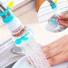 3/1 pieza Extensor ajustable de grifo con cabezal rociador giratorio y filtro retráctil - a prueba de salpicaduras, plástico duradero, rosa y blanco, ideal para la cocina del hogar, extensión de grifo, anti-salpicaduras - Multicolor - Ver 10