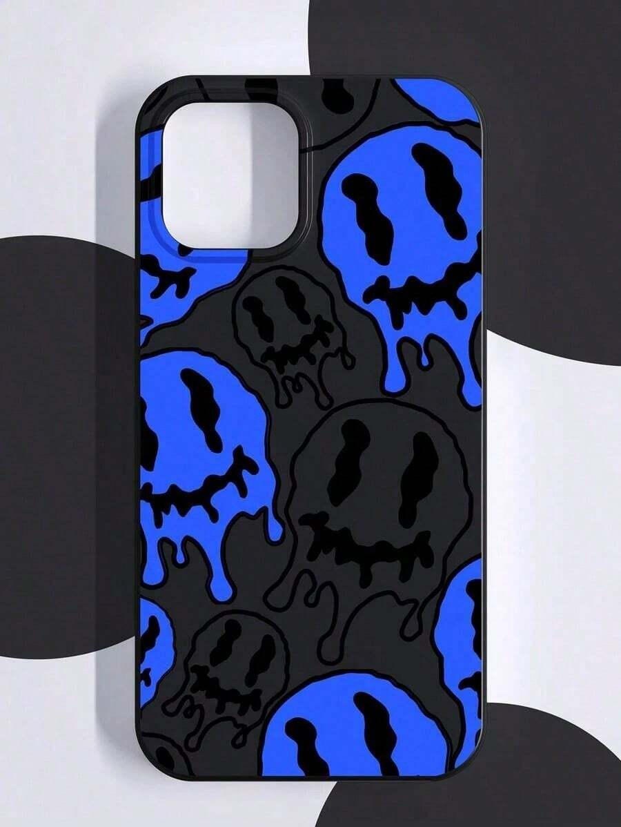 Funda de Teléfono con Patrón de Cara Fea de Halloween Compatible con 15/15Pro Grunge - Multicolor - Ver 1
