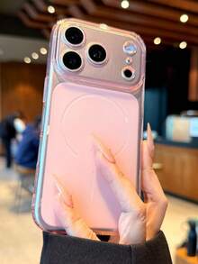 Magnetic Ultra-Thin Matte Clear Skin Feel Phone Case Compatible With IPhone 17 ProMax 17Pro 17 16 15 14 Plus 13 ProMax Soft Transparent Back Cover - Matte Powder - View 3