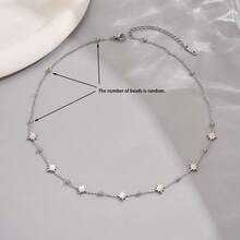 1件银色不锈钢八角星项链，女士简约百搭日常佩戴颈链 - 031101 - 查看 4