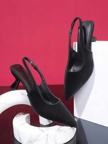 Vintage Elegant High Heel Sandals, Suitable For Various Outfits, Available In Black, Beige, Burgundy, Khaki - Black - View 7