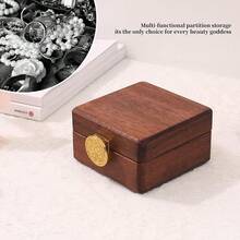 Travel Jewelry Case Wood Small Jewelry Box For Women Wood Jewelry Organizer Storage Holder For Earrings Rings Necklaces Velvet Wooden Jewelry Box With Lock - 堅果棕色 - 查看 4