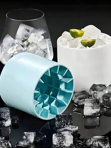 3/2/1 件装便携式冰格，60/40/30 孔圆柱形 3D 制冰器，易脱模硅胶冰格，挤压杯制冰器，带盖硅胶冰桶，易脱模圆柱形冰格 - 彩色 - 查看 8