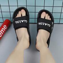 Geometric Pattern EVA Lightweight Waterproof Beach Slippers, Suitable For Spring And Summer - Black - View 5