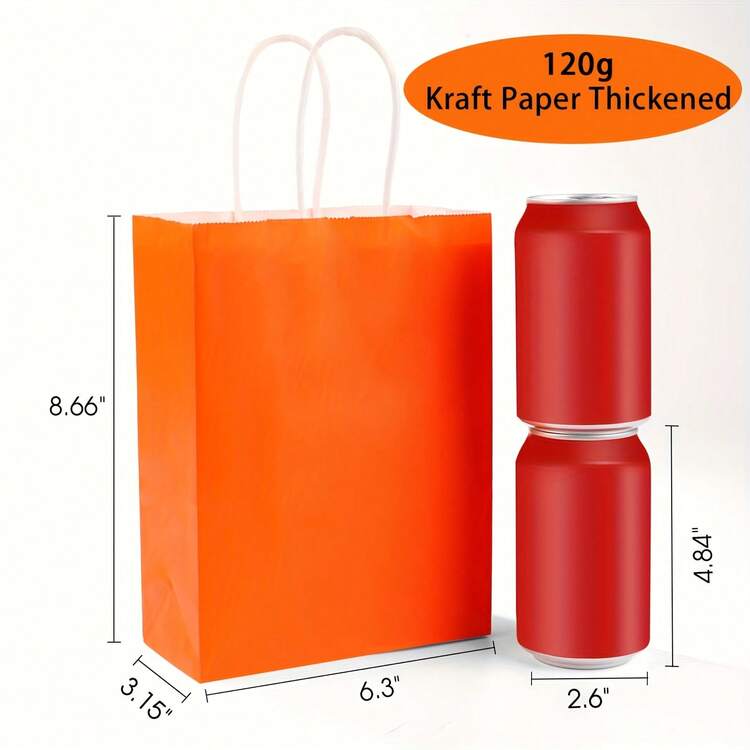 12 túi quà bằng giấy Kraft nhiều màu sắc, thích hợp cho tiệc tùng, sinh nhật, ngày Valentine, đóng gói quà Giáng sinh, đựng kẹo, túi mua sắm, trang trí đồ dùng kinh doanh - Đa năng - Xem 7