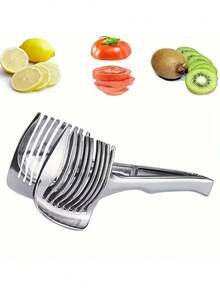 1 cái dụng cụ cắt chanh, cắt cà chua, dụng cụ cắt chanh bằng hợp kim nhôm, dụng cụ cắt đa năng dùng trong gia đình, dụng cụ chia trái cây và cà chua. Dụng cụ cắt chanh bằng hợp kim nhôm, kẹp cắt cà chua thủ công, dụng cụ chia cà chua và trứng/rau bina. Dụng cụ cắt chanh được làm từ chất liệu hợp kim. - Nhiều màu - Xem 4