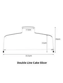 1件装可调节蛋糕切片器/分割器 - 适用于多层蛋糕，不锈钢蛋糕切割线，适用于10英寸蛋糕，也可作奶酪切片器，可切出均匀的薄片 - 查看 5