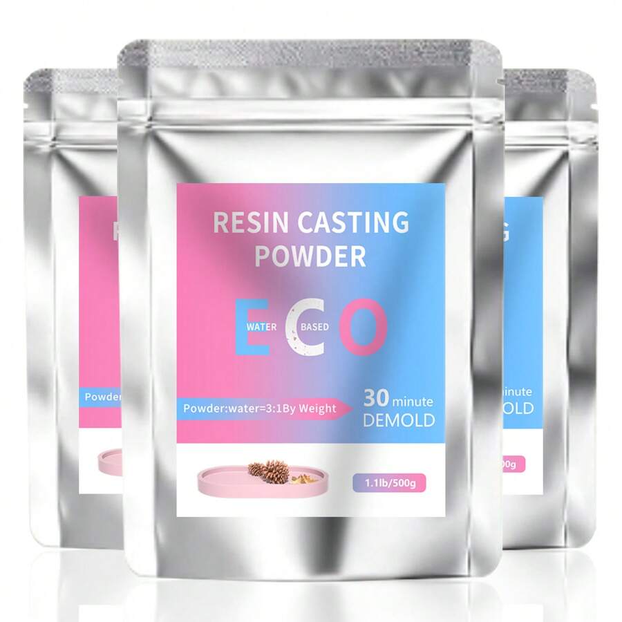 500克/1000克/1500克铸造树脂石膏粉，速干水磨石树脂，手工模具铸造套装粉，石膏粉，陶瓷和瓷器石膏粉，用于工艺品、雕塑和家居装饰的树脂铸造石膏粉，DIY铸造模具用品 - 樹脂澆鑄粉 - 查看 1