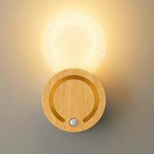 Lampe murale à capteur de cristal, lampe de décoration murale en acrylique, rechargeable par USB sans fil, 3 couleurs réglables, batterie longue durée, éclairage doux, préservant les yeux, convient pour armoire, placard, escalier, couloir, chambre, bureau, salle de bain, cadeau de Noël et d'anniversaire - Multicolore - Voir 2