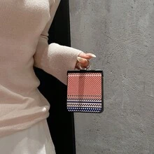 1个商务凯夫拉纹理指环支架，适用于三星Galaxy Z Flip 7、Z Flip 7FE、Z Flip 6、Z Flip 5折叠手机壳 - 彩色 - 查看 4