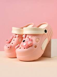 Women's Cute Rabbit & Bag Decor Thick Bottom Sandals - Adjustable Strap Thick Bottom Non-Slip EVA Clogs, Comfortable Fashion Slippers, Suitable For Beach And Daily Wear - Pink - View 3