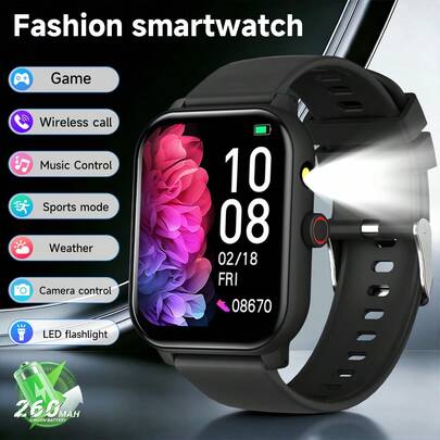 Reloj inteligente para niños con pantalla grande de 4,65 cm, batería de 260mAh, control por voz, linterna, alarma y recordatorio de notificaciones, adecuado para niños y niñas para la escuela, deportes, campamento y uso diario