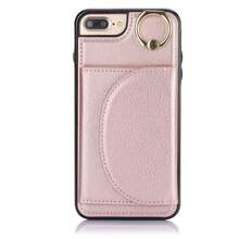 AWQUER PU Faux Leather Wallet Case Suitable For IPhone 17 Air 17E 16E 16 15 14 13 12 11 Pro X XS Max XR 8 7 Plus SE 5G 2022 2020 SE3 SE2 Kickstand Card Slots Mobile Phone Bag Cover With Finger Ring Holder - Rose Gold - View 14