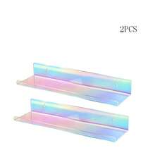2pcs Acrylic Wall Mount Display Racks, Transparent Large & Small Size, Colorful Large & Small Size, Suitable For Room, Store, Office, Bathroom Display And Storage - Color - View 11