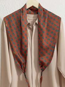 1pc Retro Satin Animal Print Neckerchief/Triangular Scarf - Multicolor - View 8