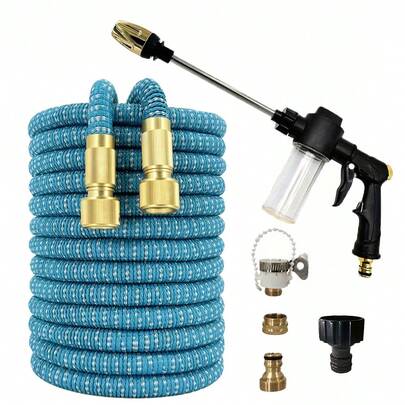 Garden Water Hose Expandable Double Metal Connector High Pressure Pvc Reel Magic Water Pipes For Garden Farm Irrigation Car Wash