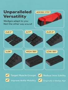 Slant Board Squat Wedge Block Set Of 35, 5 Stackable Angles Incline Board For Calf Stretching And Squats, 960 Lbs Capacity EPP Workout Blocks For Strength Training And Home Gym - D - 查看 4