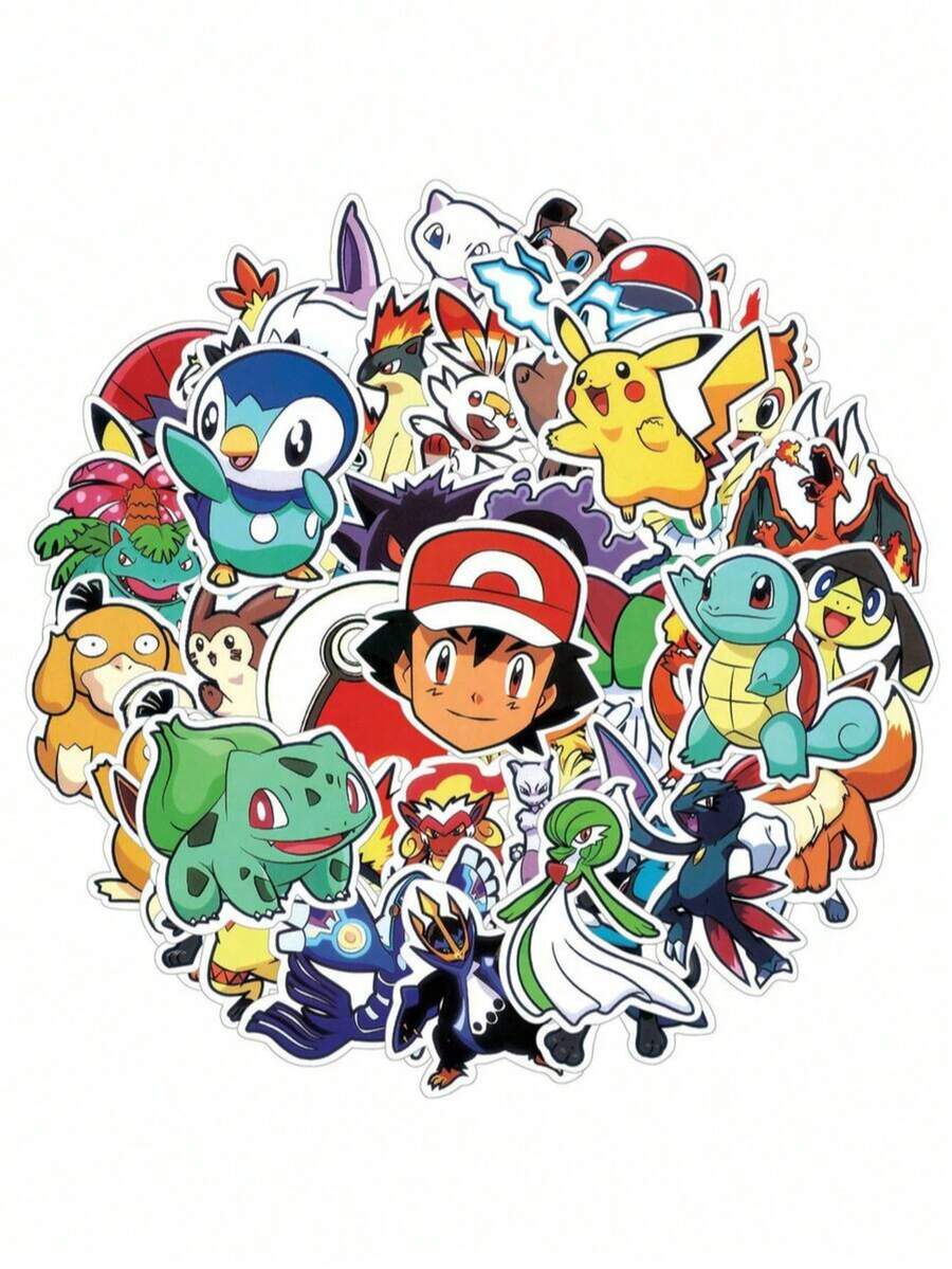 pokemon Bộ 100 miếng dán vinyl chống thấm nước chính hãng, thích hợp cho laptop, bình nước, ván trượt, quà tặng trẻ em, hình Charizard. - Nhiều màu - Xem 1