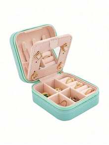 Small Jewelry Storage Box, Zippered Open Storage Bag, Portable Jewelry Box, Travel Jewelry Box, Used For Rings, Pendants, Earrings, Necklaces, Bracelets, Gift Boxes, Girls And Women's Gift Boxes,For Holiday Beach, Bathroom Collection, Bedroom Collection, Large Capacity - Multicolor - View 15