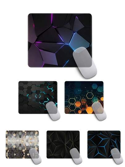 Mouse Pad 24x20cm-Non-Slip Rubber Base-Washable Rectangular Table Pad, Suitable For Home And Office Decoration-Non-Slip Rubber Edge Stitching Mouse Pad With Laptop And PC (Diamond, Hexagon)