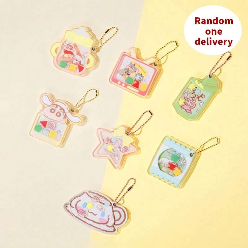 Miniso Caja Ciega de Colgante de la Serie Sanrio Cinnamoroll X Crayon Shin-Chan, Dibujo Animado Lindo, Decoración de Mochila, Regalo de Cumpleaños Perfecto (1 Enviado al Azar) - Multicolor - Ver 1