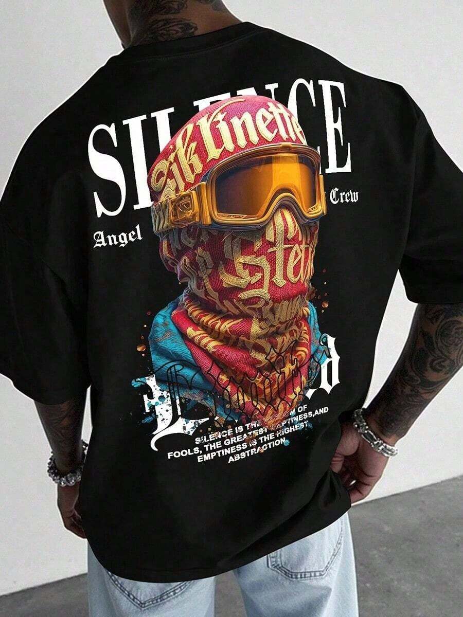 Manfinity LEGND Men's Casual Slogan & Figure Print Street Style T-Shirt, Summer Street Wear Tee Summer Outfits 151 Percent Cotton Clothes Men Funny T - 1 - 查看 1