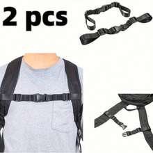 2pcs Adjustable Backpack Chest Strap With Anti-Slip Buckle - Durable Nylon Material, Open Closure Design, Suitable For Hiking, Camping, Traveling - Simple Style, Enhanced Load-Bearing Capacity, Essential Hiking Accessory - A - View 6