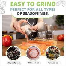 Salt & Pepper Grinder Set - 2X Premium Quality Ceramic Grinders - Easy To Fill & Use - Season To Perfection With Adjustable Coarseness - Large Capacity - Refill Less Often - 1 - View 6