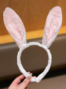 1 件装女士毛绒多色拼接立体兔耳发箍发饰，适合日常佩戴，夏季、假日、旅行 - 彩色 - 查看 8