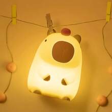 1pc Rechargeable Silicone Nursing Night Light With Adjustable Brightness And Touch Control, Suitable For Various Rooms - Animal Theme, Plastic Material, Tabletop Placement, Includes USB Charging Cable - Multi-color light - View 6