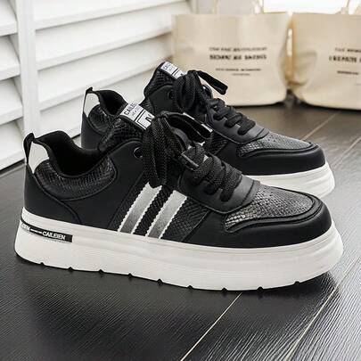 Giày thể thao nam đế bằng buộc dây phối màu Niche, giày casual thoải mái, đa năng, làm từ da lộn, thoáng khí, chống trơn trượt, nhẹ, giày casual thể thao ngoài trời cổ điển dành cho nam mùa xuân/thu.