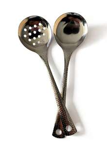 2 件装不锈钢汤勺，带长柄和鱼鳞设计，适合餐厅和家庭使用圣诞礼物 - 彩色 - 查看 5