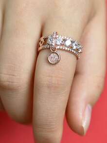 女士结婚戒指 - 乾枯玫瑰色 - 查看 4