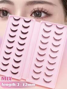 AYRMILLA 20Pairs Cat Eye Eyelashes Fox Natural False Eyelashes Fluffy Soft Dramatic 3D Mink Eye Black Thin Long Lash Multi-Layer Short Thick Eyelash Extended Large Volume Makeup Cross Wedding Parties Club Daily Work Meetings Comfortable Lashes - 黑色 - 查看 12