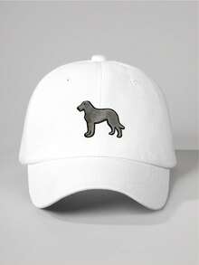 1pc Embroidered Irish Wolfhound Baseball Cap, Adjustable, Suitable For Spring/Autumn Travel, Fashionable Sun Protection Hat, Y2K Style Cap - Baseball Cap - View 3