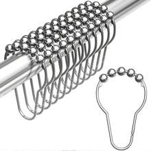 12/24pcs Shower Curtain Rings, Rust-Resistant Metal Shower Hooks Ring, For Bathroom Shower Rod Shower Curtain Hangers, Nickel - Multicolor - View 2