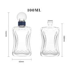 1pc,100ml Empty Perfume Bottle – Transparent Curved Glass Bottle With Fine Mist Sprayer And Round Cap, Refillable Aromatherapy Atomizer For Travel - 100ml Slim Waist Bottle - View 9