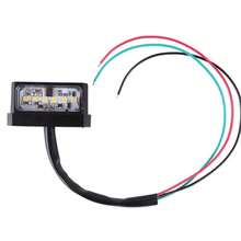 Porta Placa Universal Para Moto Ajustable Con Luz Negro - A - Ver 6