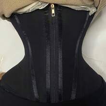 Women's High Compression Steel Boned Waist Trainer Belt With Adjustable Hooks And Zipper, Nylon 82% Spandex 18% Fabric, Hand Washable Tummy Control Shapewear, Waist Trainer Tummy Control ISRJ - 杏色 - 查看 7