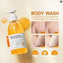 Gel de baño antimiasis, unisex – Gel de baño hidratante que ayuda a calmar la piel – Limpiador refrescante e hidratante, suaviza y acondiciona la piel – Fragancia hidratante de larga duración - Amarillo - Ver 1