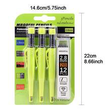 1 Box Of Lead/1 Set Of Woodworking Pencils, Solid Color 2.8 Mechanical Construction Pencils, Built-In Pencil Sharpener Design, Anti Roll Pen Clip, Large Capacity Pen Core That Is Not Easy To Break, Marking Pen, Automatic Pencil - Sets - View 4
