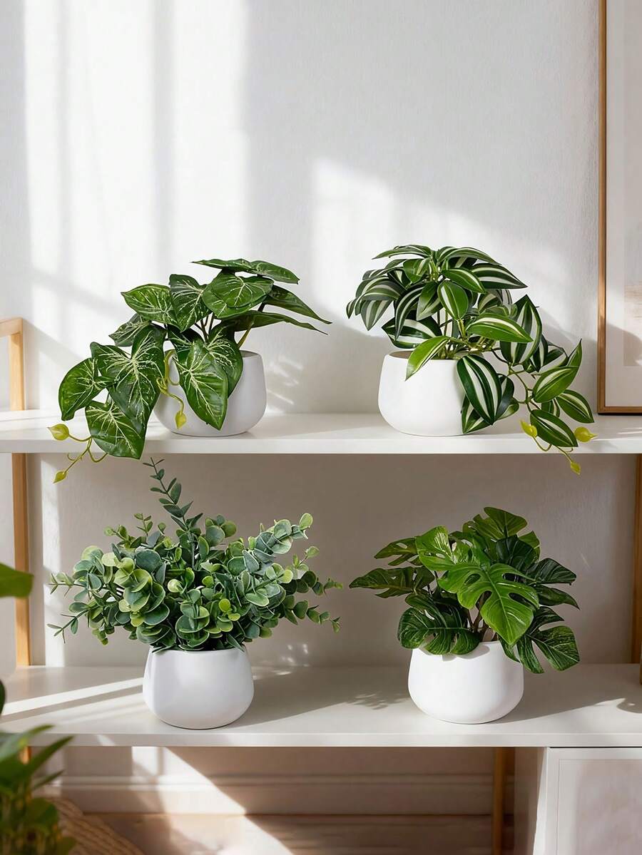 1 cây xanh nhân tạo kèm chậu, cây giả mini sống động như thật để trang trí trong nhà, ngoài trời, sân vườn, hiên nhà, nhà nông thôn, chậu treo cửa sổ, bàn tiệc cưới, văn phòng, tiệc sinh nhật, lễ tốt nghiệp. - Nhiều màu - Xem 1