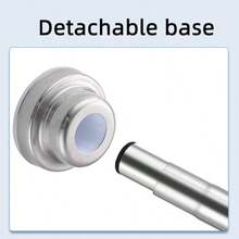 27.56-84.65英寸重型伸缩窗帘杆，黑银色，防锈，无需钻孔，不锈钢弹簧杆，带超宽防滑垫，适用于浴室/厨房/衣柜 - 浴簾桿 - 查看 8