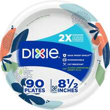 Dixie Large Paper Plates | Microwave Safety & Soak Proof For Heavy, 2X Stronger*, Messy Meals | Cut Resistant & Extra Strong For Parties, Barbecues & Picnics | Perfect For Holiday Dinners, Outdoor Events & Easy Cleanup | Great For Stocking Stuffers, Christmas & New Year Gifts,Tableware Dinnerware Set Supplies For Daily Meals Birthday Baby Shower Holiday Picnic Graduation Wedding Dinner , For Halloween Or Christmas Party,Kitchen Supplies, Disposable Items, New Year Gifts, Large Capacity Paper Plates90/272count - 彩色 - 查看 11