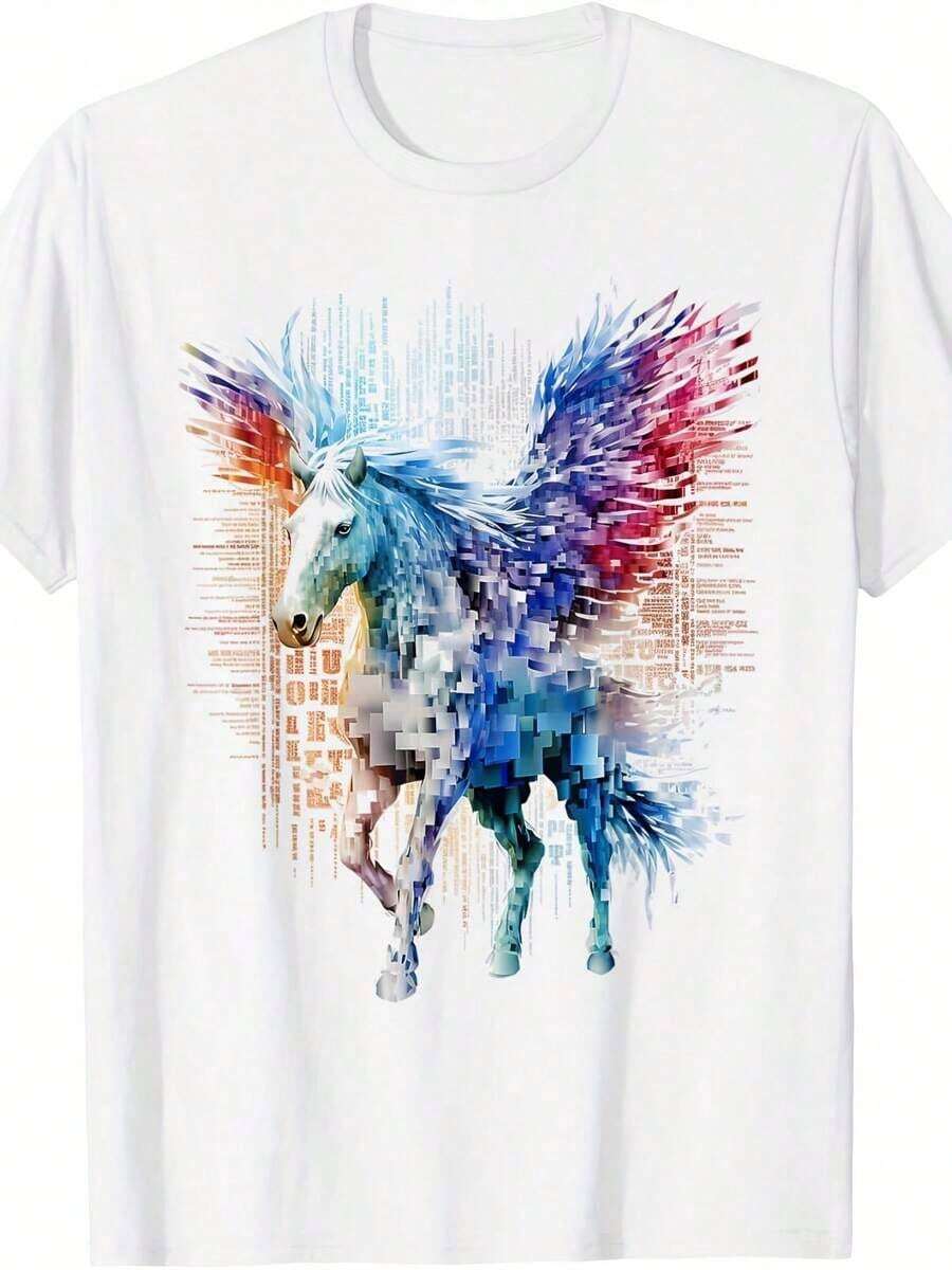 T-Shirt With Abstract Portrait Of An Artist - 款式 9 - 查看 1